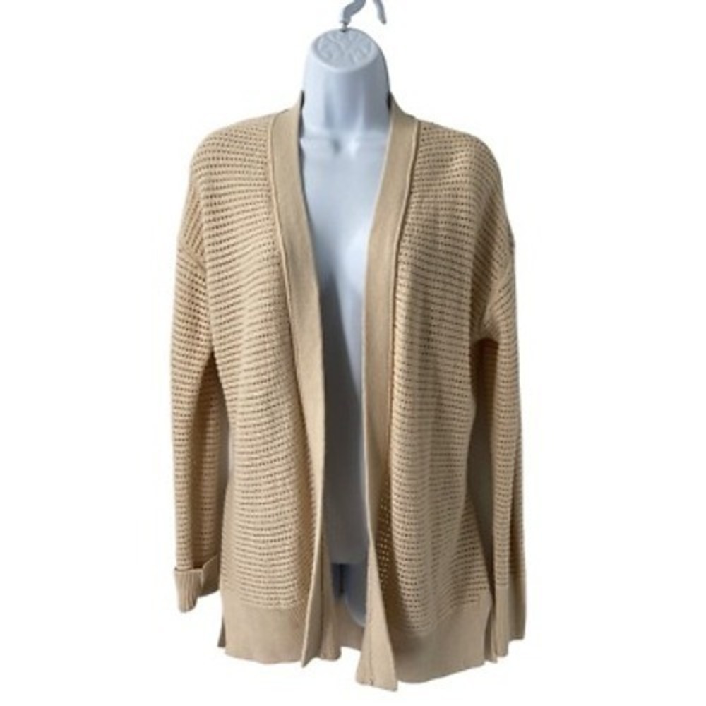 Gap  Crochet Cardigan Cream Open Front Belted XS Classic Boho Retro NWOT Grandma